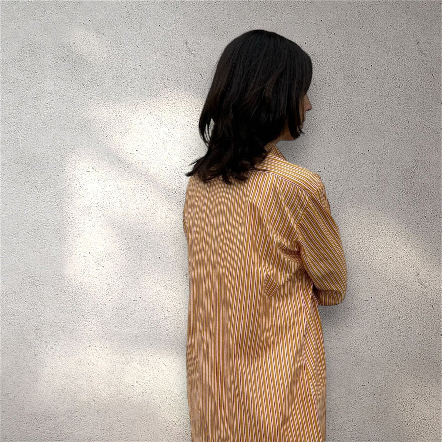 La chemise oversize - rayée ocre et rouge - MAB