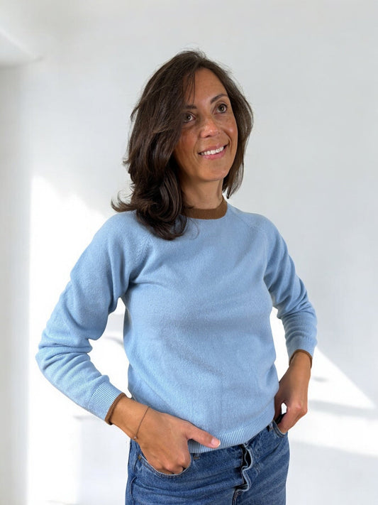 Le pull cachemire bleu ciel - MAB