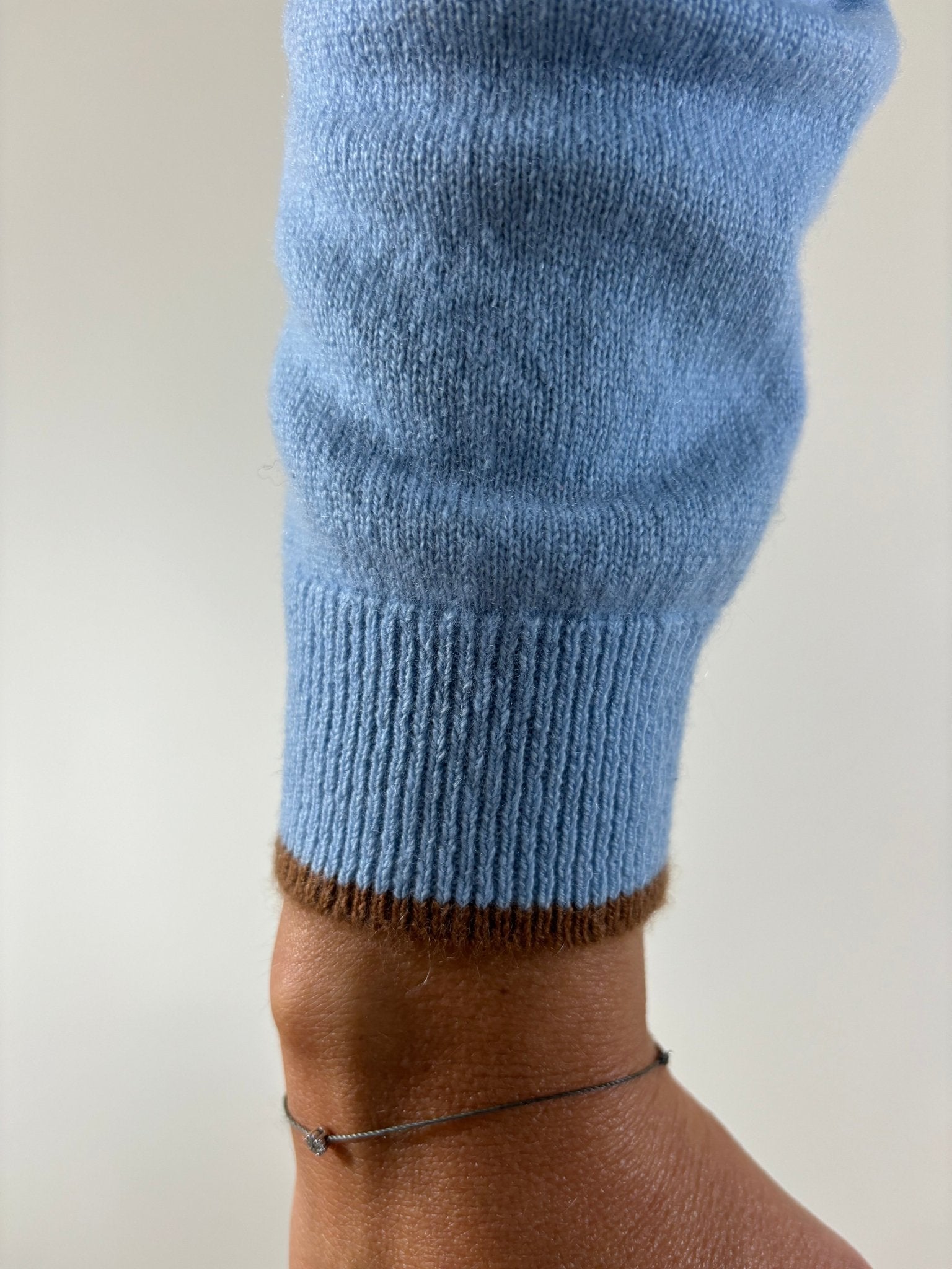 Le pull col rond cachemire - bleu ciel - MAB